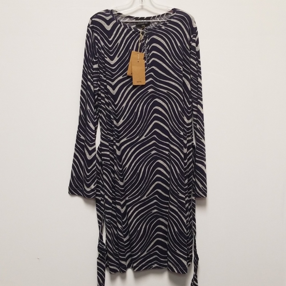A.P.C. Long Sleeve Animal Print Fitted Dre… - Picture 2 of 11